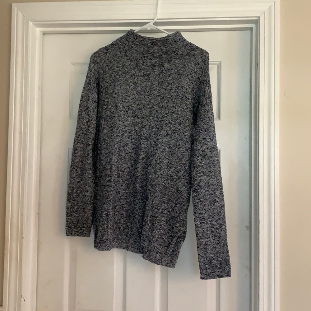 Gray blue mock turtleneck sweater